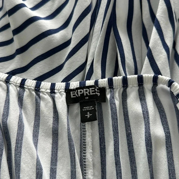 Express Blue and White Striped Dress Sz SM - Picture 5 of 8